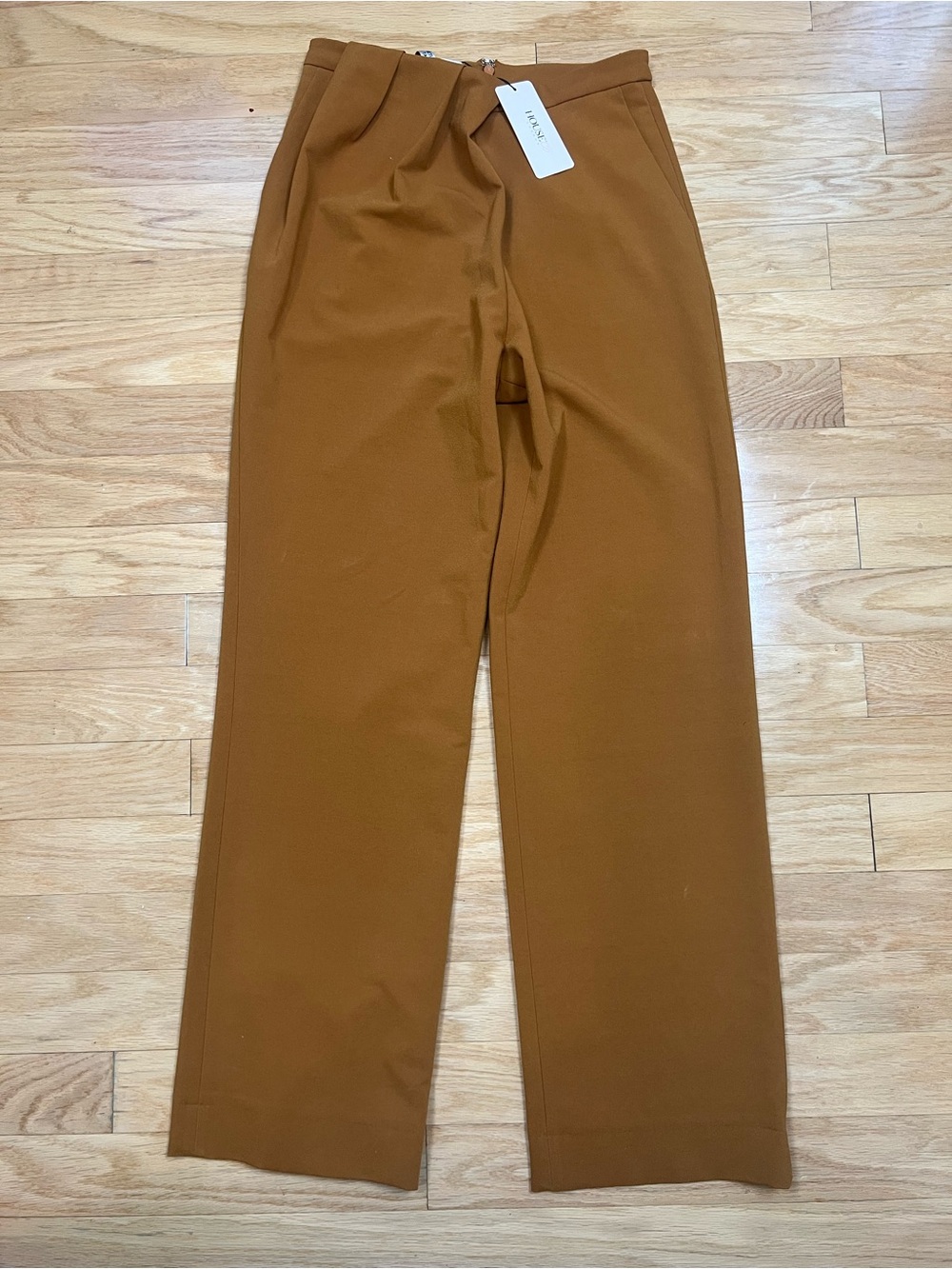 NWT House of CB Cosima Drape Front Trousers in Camel - Picture 4 of 16